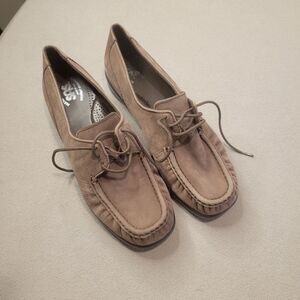 SAS Petra Lace up Loafer Moccasin Shoes Brown Size 8.5 M Leather